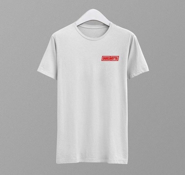 DubShotta T-shirt - White/Red/Small Logo